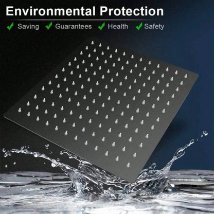 10 Square Rainfall High Pressure Stainless Steel Bath Shower Matte Black