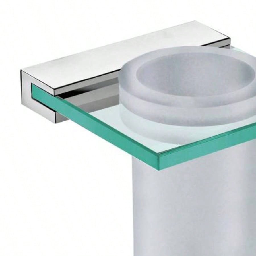Venice Bathroom Single Tumbler Toothbrush Holder Tempered Glass Brushed