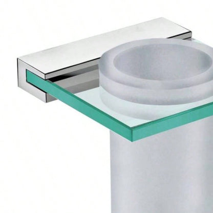 Venice Bathroom Single Tumbler Toothbrush Holder Tempered Glass Brushed