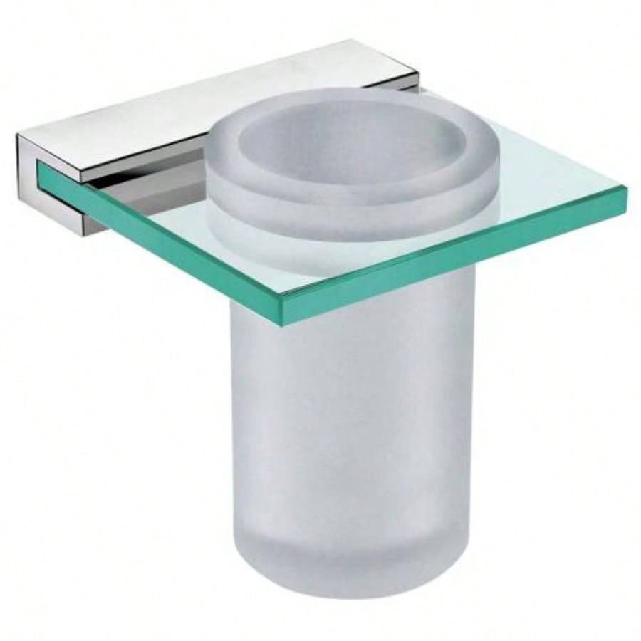 Venice Bathroom Single Tumbler Toothbrush Holder Tempered Glass Brushed