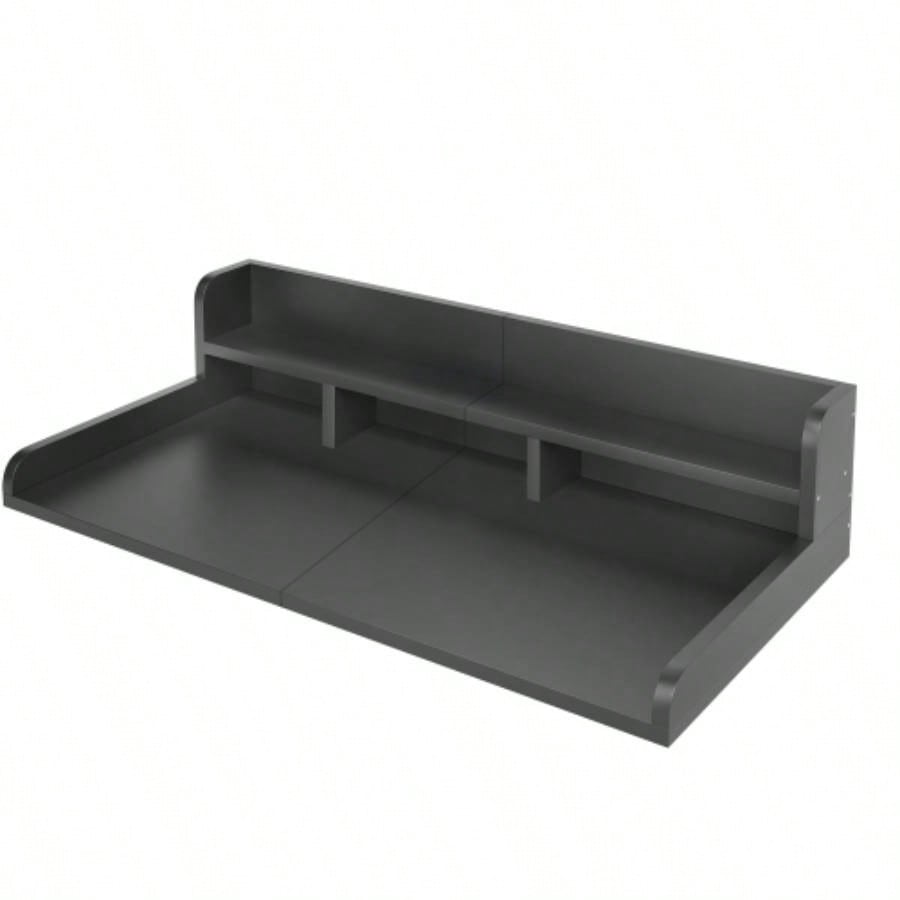 Washer Dryer Countertop with Non - slip Pads, Laundry Wood Shelf Topper with, 54 Widthx 27.5 Depth Double Layer Organizer Washer and Dryer Laundry Hamper Counter Storage Organization BLACK