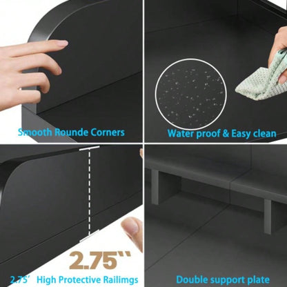 Washer Dryer Countertop with Non - slip Pads, Laundry Wood Shelf Topper with, 54 Widthx 27.5 Depth Double Layer Organizer Washer and Dryer Laundry Hamper Counter Storage Organization BLACK