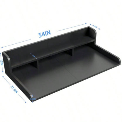 Washer Dryer Countertop with Non - slip Pads, Laundry Wood Shelf Topper with, 54 Widthx 27.5 Depth Double Layer Organizer Washer and Dryer Laundry Hamper Counter Storage Organization BLACK