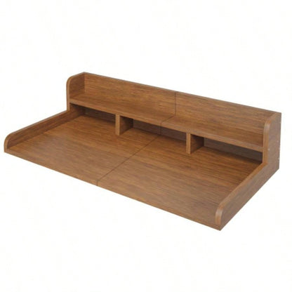 Washer Dryer Countertop with Non - slip Pads, Laundry Wood Shelf Topper with, 54 Widthx 27.5 Depth Double Layer Organizer Washer and Dryer Laundry Hamper Counter Storage OrganizationWALNUT