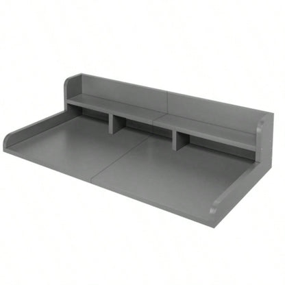 Washer Dryer Countertop with Non - slip Pads, Laundry Wood Shelf Topper with, 54 Widthx 27.5 Depth Double Layer Organizer Washer and Dryer Laundry Hamper Counter Storage Organization