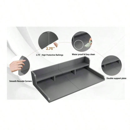 Washer Dryer Countertop with Non - slip Pads, Laundry Wood Shelf Topper with, 54 Widthx 27.5 Depth Double Layer Organizer Washer and Dryer Laundry Hamper Counter Storage Organization