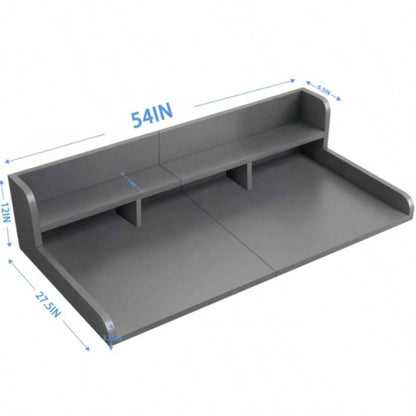 Washer Dryer Countertop with Non - slip Pads, Laundry Wood Shelf Topper with, 54 Widthx 27.5 Depth Double Layer Organizer Washer and Dryer Laundry Hamper Counter Storage Organization