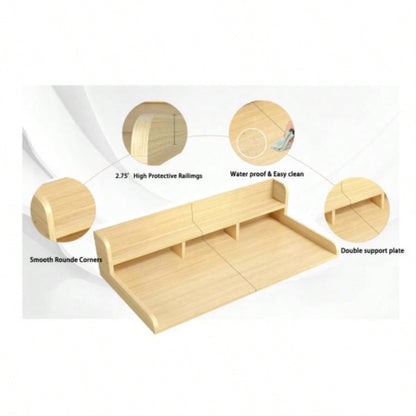 Washer Dryer Countertop with Non - slip Pads, Laundry Wood Shelf Topper with, 54 Widthx 27.5 Depth Double Layer Organizer Washer and Dryer Laundry Hamper Counter Storage Organization OAK