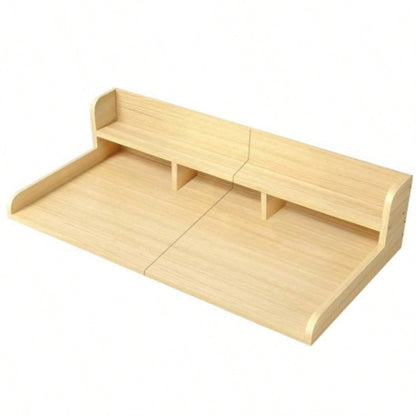 Washer Dryer Countertop with Non - slip Pads, Laundry Wood Shelf Topper with, 54 Widthx 27.5 Depth Double Layer Organizer Washer and Dryer Laundry Hamper Counter Storage Organization OAK