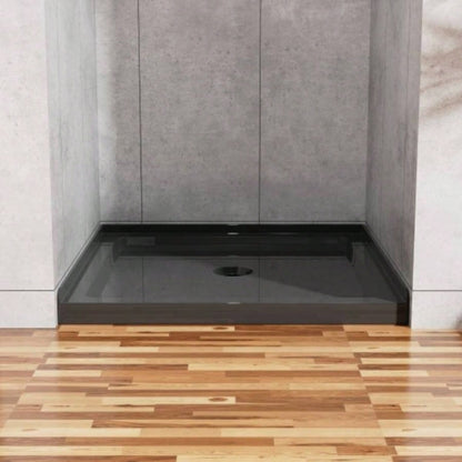 Goodyo 36x36 Shower Base 3.5 Height Anti - slip Acrylic Center Drain Single Threshold Shower Basin in Black