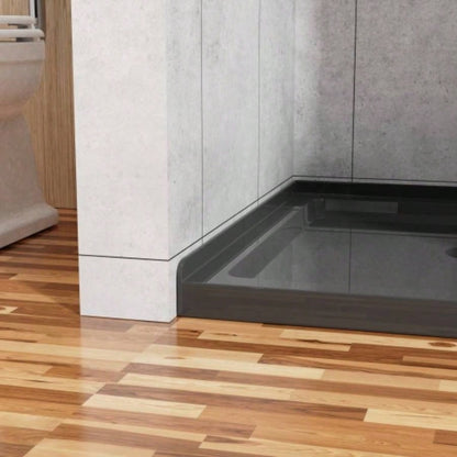 Goodyo 36x36 Shower Base 3.5 Height Anti - slip Acrylic Center Drain Single Threshold Shower Basin in Black