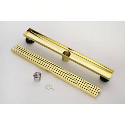 24 Inches Linear Shower Drain, Included Hair Strainer and Leveling Feet