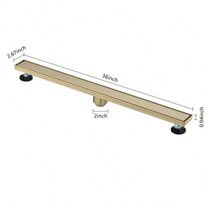 36 Inches Linear Shower Drain, Included Hair Strainer and Leveling Feet