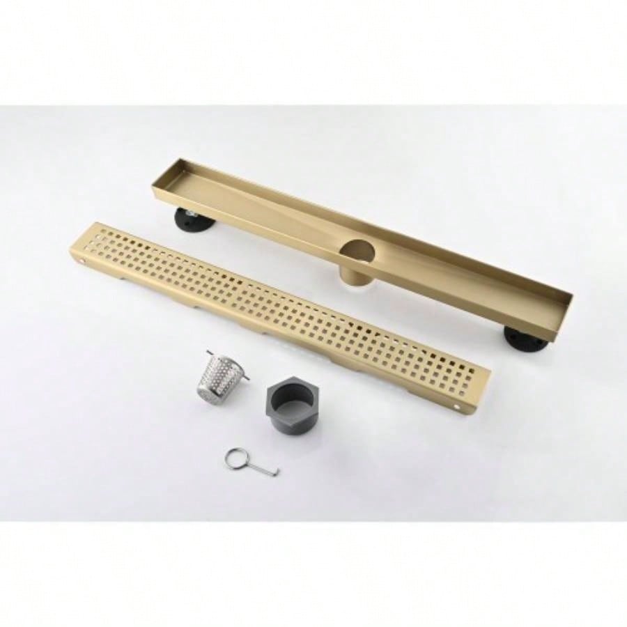 12 Inches Linear Shower Drain, Included Hair Strainer and Leveling Feet