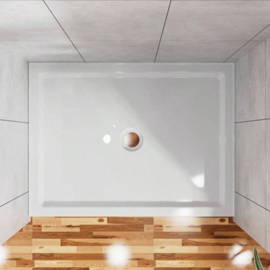 Goodyo 32x48 Shower Base 3.5 Height Anti - slip Acrylic Center Drain Single Threshold Shower Base in White