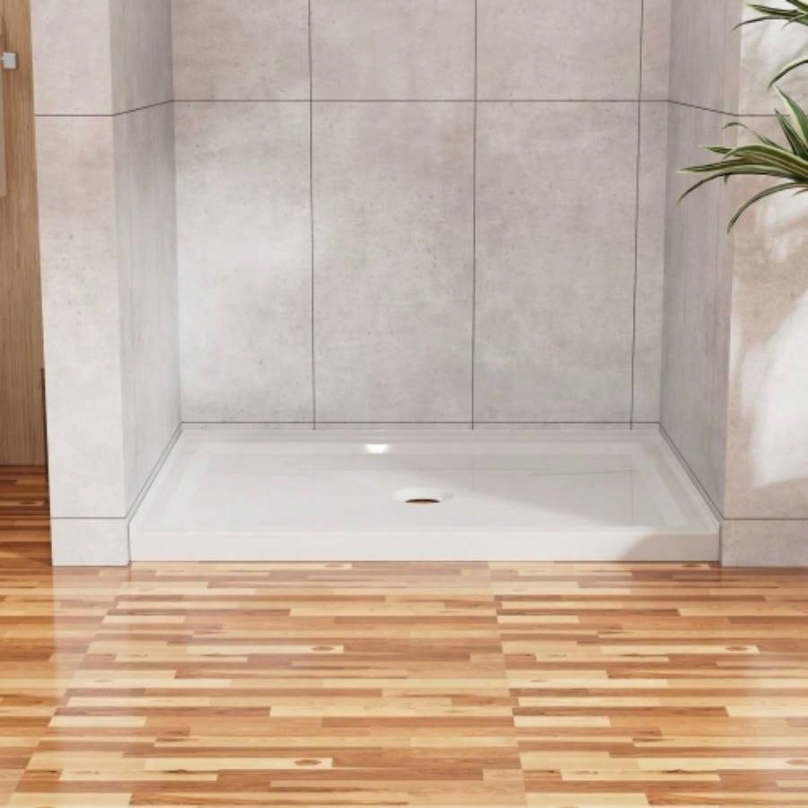 Goodyo 32x48 Shower Base 3.5 Height Anti - slip Acrylic Center Drain Single Threshold Shower Base in White