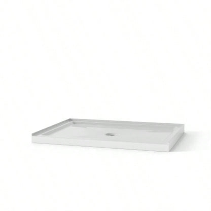 Goodyo 32x48 Shower Base 3.5 Height Anti - slip Acrylic Center Drain Single Threshold Shower Base in White