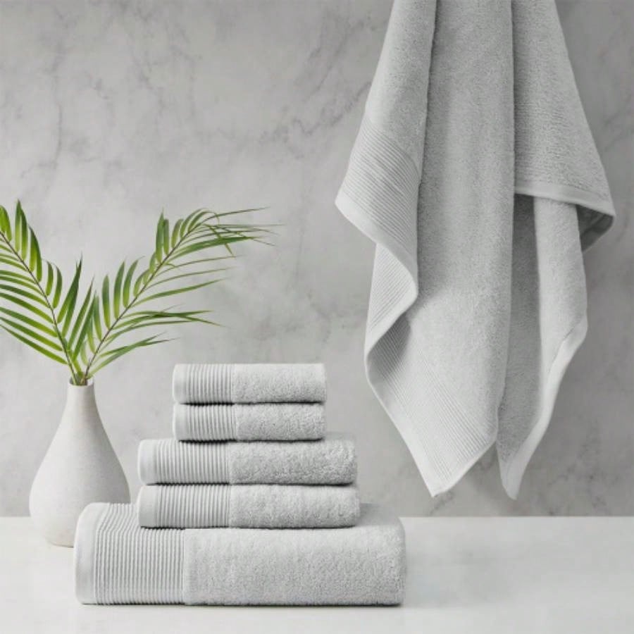 Cotton Blend Antimicrobial 6 Piece Towel Set