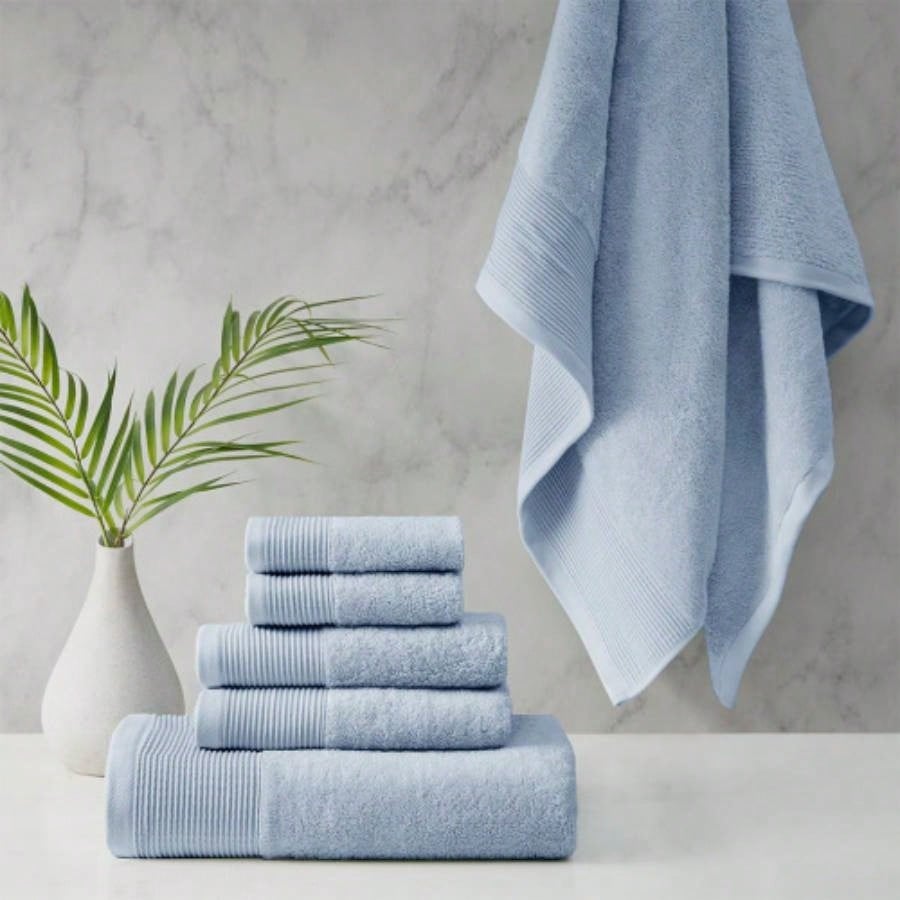 Cotton Blend Antimicrobial 6 Piece Towel Set