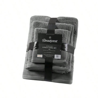 Cotton Blend Antimicrobial 6 Piece Towel Set
