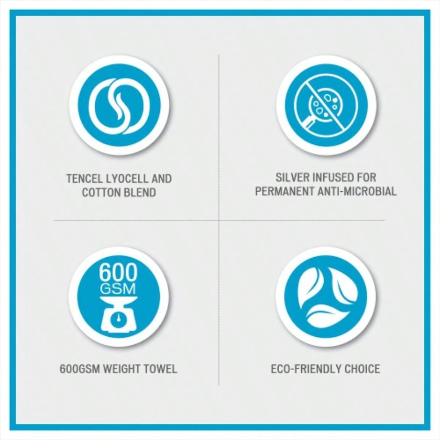 Cotton Blend Antimicrobial 6 Piece Towel Set