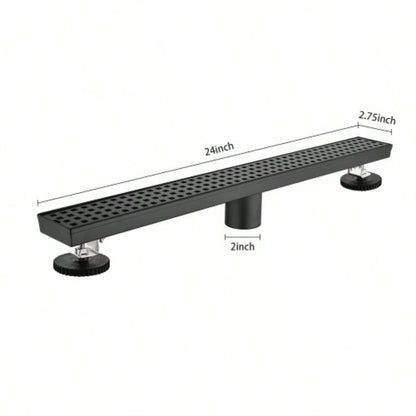 24 Inches Linear Shower Drain, Included Hair Strainer and Leveling Feet