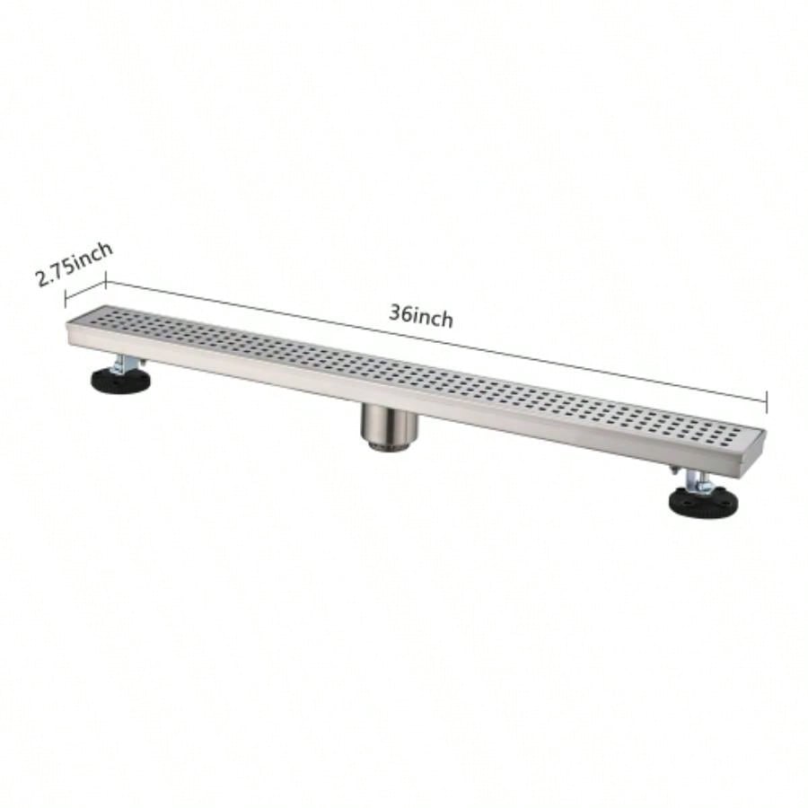 36 Inches Linear Shower Drain, Included Hair Strainer and Leveling Feet