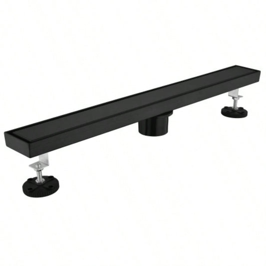 28 Inches Linear Shower Drain with Removable Cover, 304 Stainless Shower Drain Included Hair Strainer and Leveling Feet, Flange