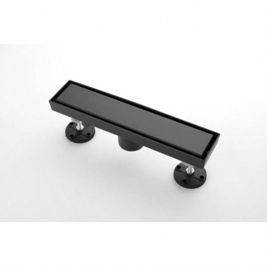 12 Inches Linear Shower Drain with Removable Cover, 304 Stainless Shower Drain Included Hair Strainer and Leveling Feet, Flange