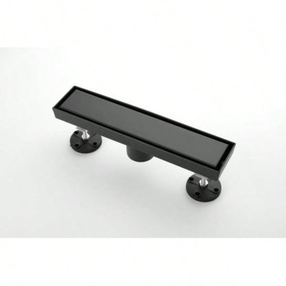 12 Inches Linear Shower Drain with Removable Cover, 304 Stainless Shower Drain Included Hair Strainer and Leveling Feet, Flange