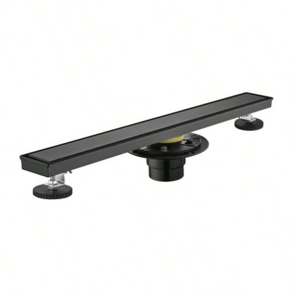 24 Inches Linear Shower Drain with Removable Cover, 304 Stainless Shower Drain Included Hair Strainer and Leveling Feet, Flange