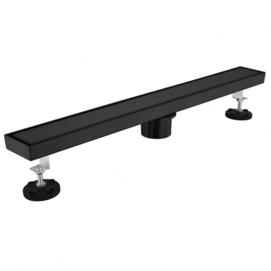 28 Inches Linear Shower Drain with Removable Cover, 304 Stainless Shower Drain Included Hair Strainer and Leveling Feet, Flange