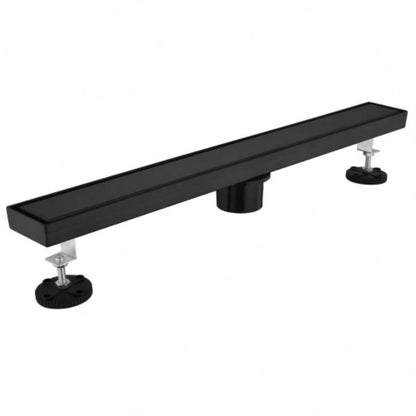 28 Inches Linear Shower Drain with Removable Cover, 304 Stainless Shower Drain Included Hair Strainer and Leveling Feet, Flange