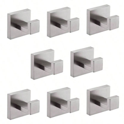 8 Pack Wall - Mounted Stainless Steel Bathroom Towel Hooks/Coat Hooks Bathroom, Bedroom, Kitchen