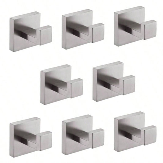8 Pack Wall - Mounted Stainless Steel Bathroom Towel Hooks/Coat Hooks Bathroom, Bedroom, Kitchen