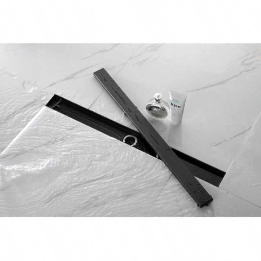 30 Inches Linear Shower Drain with Removable Cover, 304 Stainless Shower Drain Included Hair Strainer and Leveling Feet, Flange