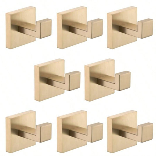 8 Pack Wall - Mounted Stainless Steel Bathroom Towel Hooks/Coat Hooks Bathroom, Bedroom, Kitchen