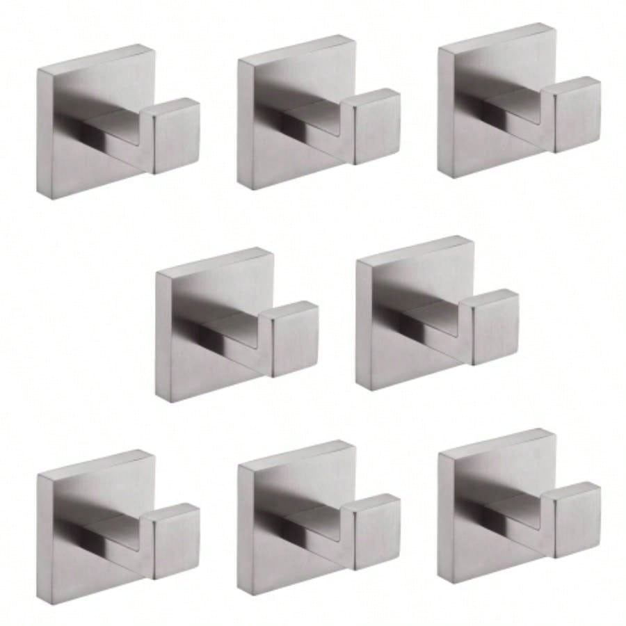 8 Pack Wall - Mounted Stainless Steel Bathroom Towel Hooks/Coat Hooks Bathroom, Bedroom, Kitchen