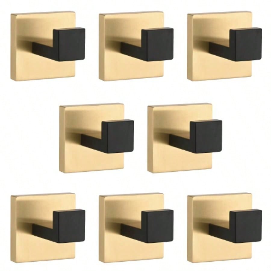 8 Pack Wall - Mounted Stainless Steel Bathroom Towel Hooks/Coat Hooks Bathroom, Bedroom, Kitchen