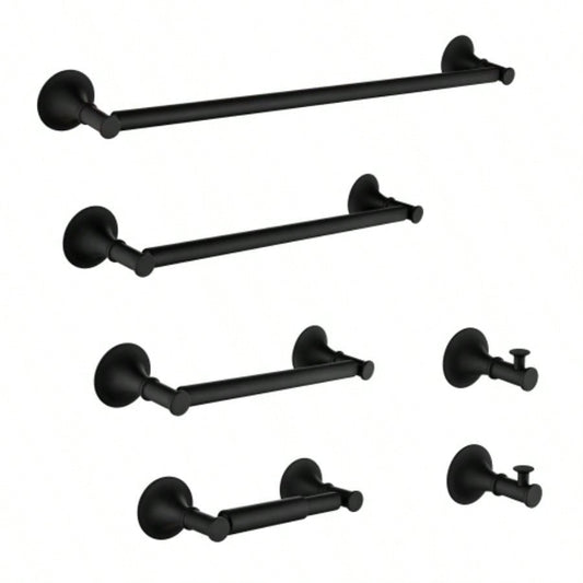 6 Piece Brass Bathroom Towel Rack Set Wall Mount