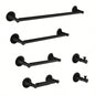 6 Piece Brass Bathroom Towel Rack Set Wall Mount
