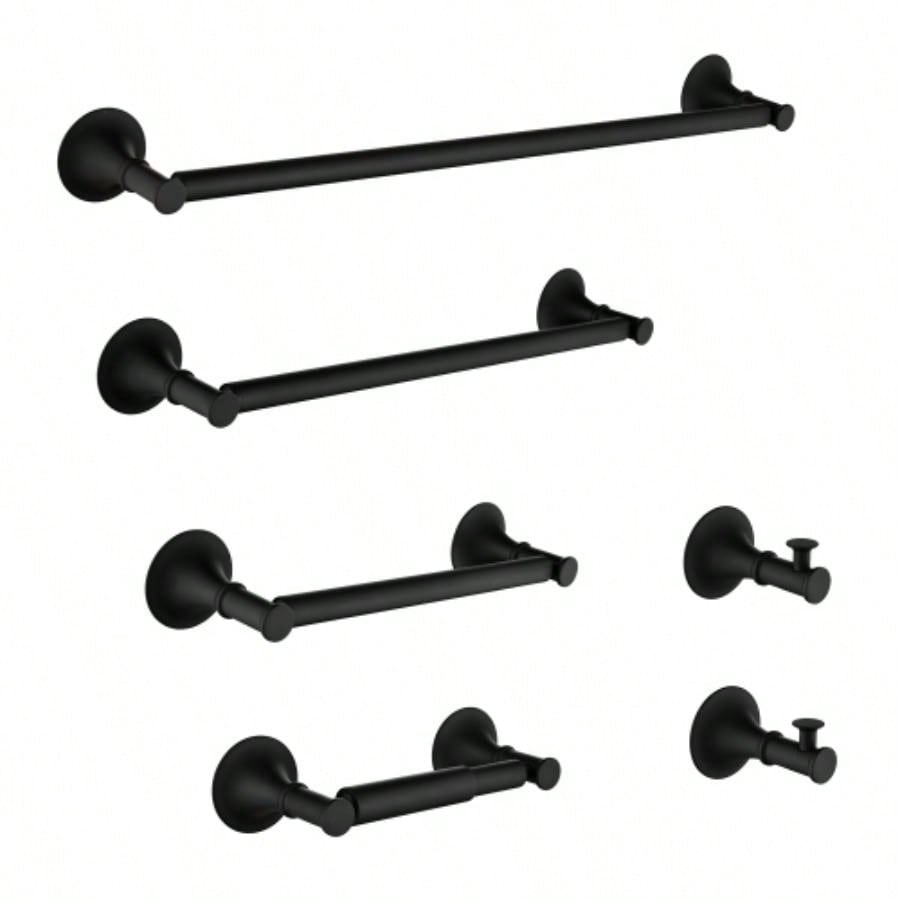 6 Piece Brass Bathroom Towel Rack Set Wall Mount