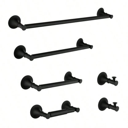 6 Piece Brass Bathroom Towel Rack Set Wall Mount