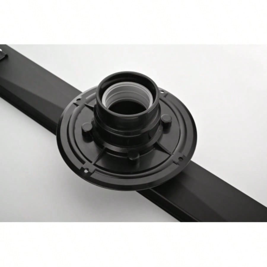 24 Inches Linear Shower Drain with Removable Quadrato Pattern Grate, 304 Stainless Shower Drain Included Hair Strainer and Leveling Feet, Flange