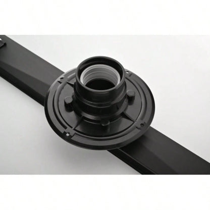 24 Inches Linear Shower Drain with Removable Quadrato Pattern Grate, 304 Stainless Shower Drain Included Hair Strainer and Leveling Feet, Flange