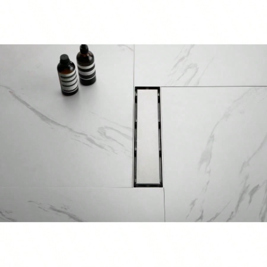 12 Inches Linear Shower Drain, Included Hair Strainer and Leveling Feet, Flange