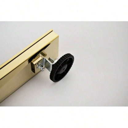 24 Inches Linear Shower Drain with Removable Quadrato Pattern Grate, 304 Stainless Shower Drain Included Hair Strainer and Leveling Feet, Flange