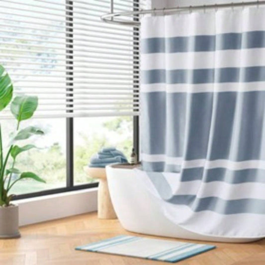 1 PCS 108x72 Shower Curtain with Treatment Dark Blue