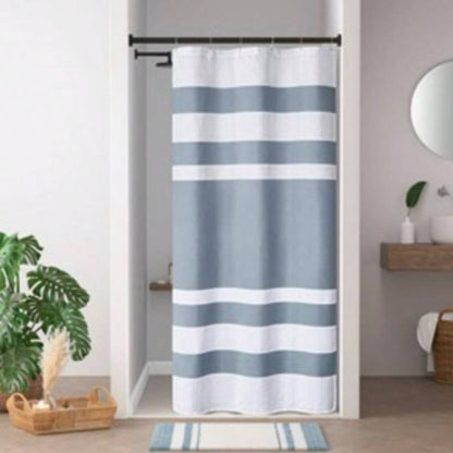1 PCS 108x72 Shower Curtain with Treatment Dark Blue
