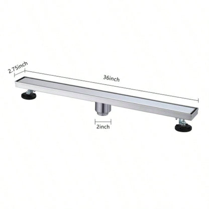 36 Inches Linear Shower Drain, Included Hair Strainer and Leveling Feet